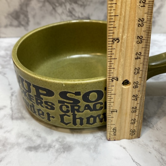 Vintage Handled speckled stoneware soup chowder bowl - Picture 5 of 6